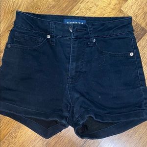 aeropostale black jean shorts high waisted midi